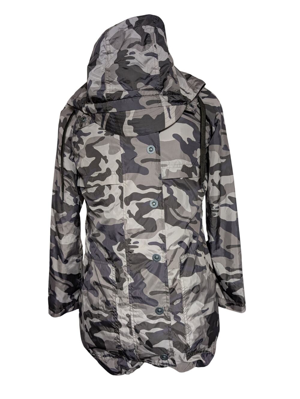 Anorak Classic Camo Hooded Waterproof Jacket Rain Parka Women’s Size XS USED